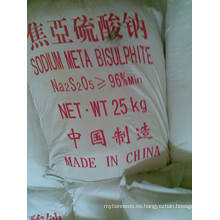 Metabisulfito de sodio con certificado ISO, grado alimenticio 97%